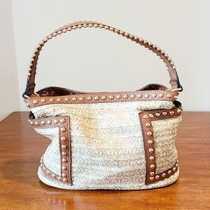 Steve Madden Straw/Leather Shoulder Bag